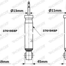 Shock Rear Audi A3/S3 Vw Golf 7 2012-2016> (MONROE)(376193SP) Monroe