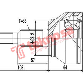 Outer Cv Joint Vw Transporter T5 T6 2.0Tdi 2003-2015- Ad3004 CV Joint Teknosa