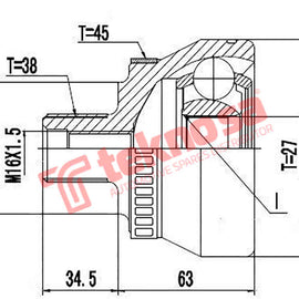 Outer Cv Joint Audi 500 2.2T A4 2.4 3.0V A6 2.4 A8 3.0Tdi Vw Passat 1.9Tdi Ad5710F2A CV Joint Teknosa