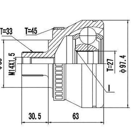 Volkswagen Passat - Front - Rear Outer Cv Joint | OPTIMA | AD5712A