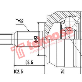 Outer Cv Joint VW Caravelle T5/Kombi T5/Transporter T5
