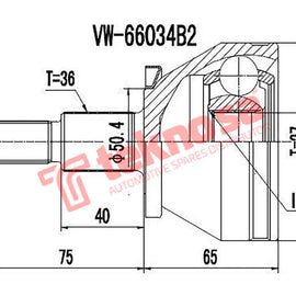 Outer Cv Joint VW Polo 1.9TDi/ SEAT Ibiza 1.9TDi