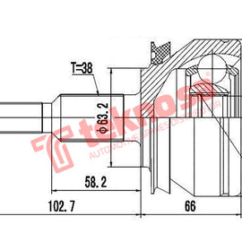 Outer Cv Joint VW Caravelle T5/Kombi T5/Transporter	T5 T6