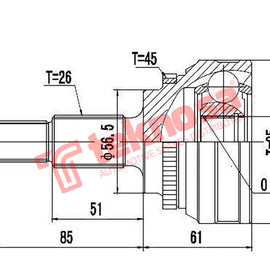 Outer Cv Joint ABARTH 124/ AUDI 500