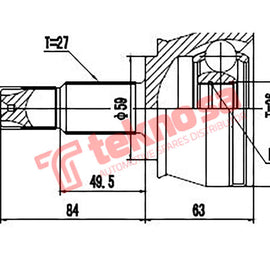 Outer Cv Joint Renault Megane 2 1.9Dci 2.0I Scenic 2 Scenic 3 1.9Dci 2.0 Af3002 CV Joint Teknosa