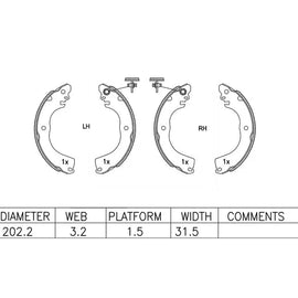Brake Shoe NISSAN Livina/Tiida