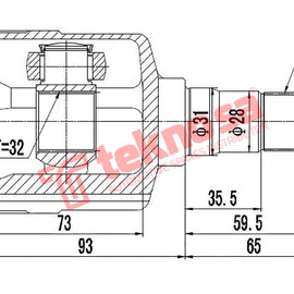 Inner Cv Joint Mini Cooper 1.6 1.6S 2001-2006 Clubman 1.6 2007- Au4005 CV Joint Teknosa