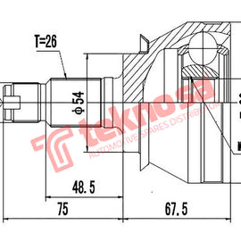 Outer Cv Joint Mini Cooper 1 R53 1.6 R56 1.6 Cooper 2 F56 Bm3004 CV Joint Teknosa