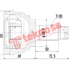 Outer Cv Joint Bmw E90 E91 E92 325I 330I 2004-2013 Bm3007 CV Joint Teknosa