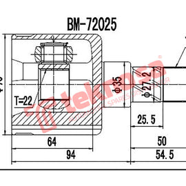 Inner Cv Joint Mini Cooper 1.6 W10B16A 2001-2006 Bm4006 CV Joint Teknosa