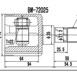 OPTIMA Front Inner Cv Joint - SKU BM4006 - SpareMe
