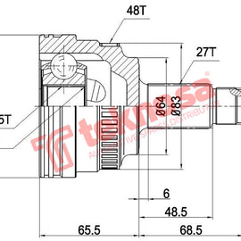 Outer Cv Joint Bmw 320D 323I 325I/Ti 328I E46 Z4 2.5I 3.0I E85 Bm74367A CV Joint Teknosa