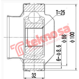 Inner Cv Joint Bmw E30 318I 325I 320I E81 E87 E46 E34 E83 E85 Bm8001 CV Joint Teknosa