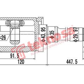 Inner Cv Joint Abarth 124 1.4 500 1.4 Bmw 116I E81 X5 E53 Bm84008 CV Joint Teknosa