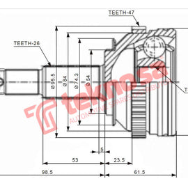 Outer Cv Joint Chrysler Grand Voyager 3.3 V6 Neon 2.0I Voyager 2.4Se Ch5915A CV Joint Teknosa