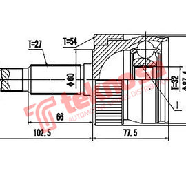 Outer Cv Joint Jeep Cherokee 2.5Crd Xj 4.0 Erh Grand Cherokee 4.0 / 5.2 V8 Erh Elf Wrangler 4.0 Ch5925A CV Joint Teknosa
