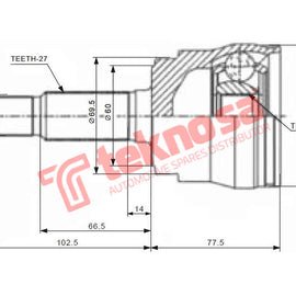 Outer Cv Joint Jeep Cherokee 1985-2001 2.5 Tdi Grand Cherokee 1998-2005 2.7 Crd Ch5925 CV Joint Teknosa
