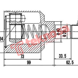 Inner Cv Joint Citroen C4 Picasso 1.6 Dv6Ted4 2007-2013 Ct4001 CV Joint Teknosa
