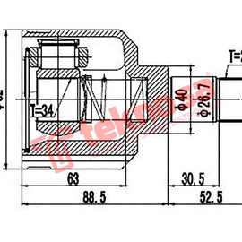 Inner Cv Joint Abarth 124 2016- Peugeot 208 3008 Citroen C3 Aircross Ct4005 CV Joint Teknosa