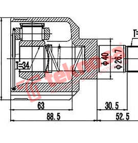 Inner Cv Joint Abarth 124 2016- Peugeot 208 3008 Citroen C3 Aircross Ct4005 CV Joint Teknosa