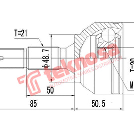 Outer Cv Joint Toyota Yaris 1.5Vvti 1.5 Hybrid 2Nr 1Nz 2010- Ct5229 CV Joint Teknosa