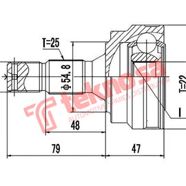 Outer Cv Joint Peugeot 307 1.6 2000-2009 307Sw 2002-2008 Ct5728 CV Joint Teknosa