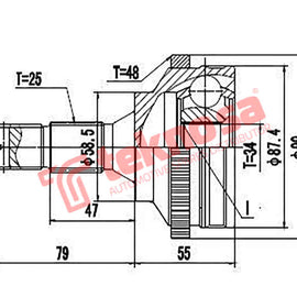 Outer Cv Joint Citroen C3 1.0I Vti 1.2I C4 Picasso Ds3 1.6Hdi Ds4 Ds5 Berlingo Peugeot 207 208+G47 Ct5736A CV Joint Teknosa