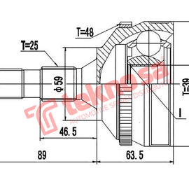 Outer Cv Joint Peugeot 406 2.0Hdi 2.2St 4.0 Coupe 1998- Ct5737A2 CV Joint Teknosa