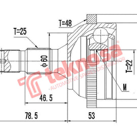 Outer Cv Joint Peugeot 206 1.6Xt 206Cc 1.6 2001- Puegeot 405 1.9Srdt 1995- Ct5743A CV Joint Teknosa
