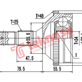 Outer Cv Joint Peugeot 2.6 2.0Gti Gti 180 2.0Hdi 206Cc 2000- Ct5921A2 CV Joint Teknosa