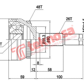 Outer Cv Joint Cherry Tiggo 1.6 2.0 2006- Cy7612A CV Joint Teknosa