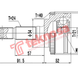 Outer Cv Joint Daihatsu Copen 1.3 2005-2013 Sirion 1.3 2004- Da3001A CV Joint Teknosa