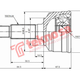 Outer Cv Joint Daihatsu Charade Cx, Gran Move, Move 1997-2008 Da5711 CV Joint Teknosa