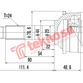 Outer Cv Joint Daihatsu Cuore Ed-20 Ej-De Ej-V 1997-2001 Da5932 CV Joint Teknosa