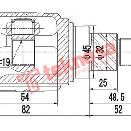 Inner Cv Joint Daihatsu Charade 1.0 1983-1987 Da6411 CV Joint Teknosa
