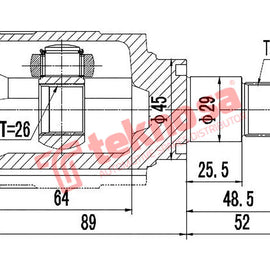 Inner Cv Joint Daihatsusirion 2004- 1.3Dvvt K3Ve Da6617 CV Joint Teknosa