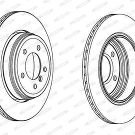Brake Disc Vented Rear Bmw 5 Series (E60/ E61) (Single) Brake Disc FERODO