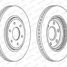 Brake Disc Vented Front Nissan Navara (Single) Brake Disc FERODO