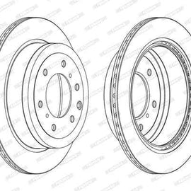 Brake Disc (Pair) Rear Mitsubishi Shogun Iv (Set) Brake Disc Ferodo