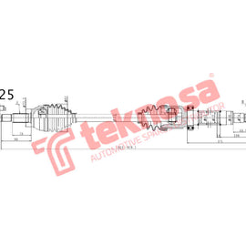 Complete Driveshaft Front Right Ford Ecosport 1.5TDCi Fiesta MK V, MK VI (DFO161) CV Joint Teknosa
