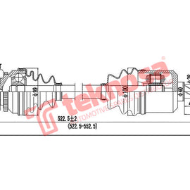 Drive Shaft Focus St Volvo C30 06-13 S40 03-12 Ford Focus 2.5 St Hyda Rs Jzda Dfo200 CV Joint Teknosa