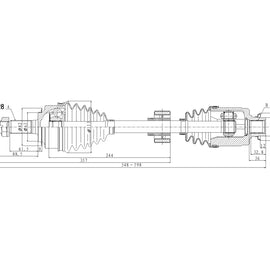 OPTIMA Front Driveshaft Complete - SKU DHO253 - SpareMe