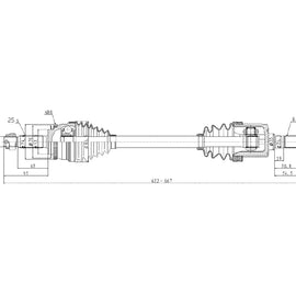 OPTIMA Front Driveshaft Complete - SKU DHY210 - SpareMe