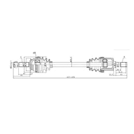 OPTIMA Front Driveshaft Complete - SKU DHY220 - SpareMe