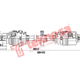 Complete Drive Shaft Rh Kia Picanto 1.1 G4Hg 2004-2011 Kia Pride 1.3 B3 1997-2000 Dki101 CV Joint Teknosa