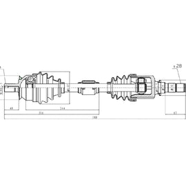 OPTIMA Front Driveshaft Complete - SKU DMA102 - SpareMe