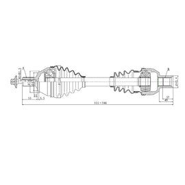 OPTIMA Front Driveshaft Complete - SKU DME213 - SpareMe