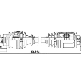 OPTIMA Front Driveshaft Complete - SKU DMN100 - SpareMe