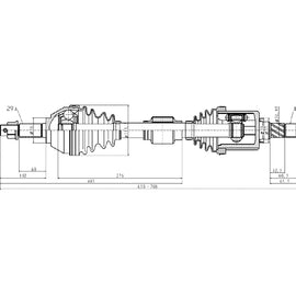 OPTIMA Front Driveshaft Complete - SKU DNI220 - SpareMe