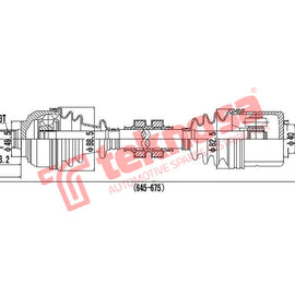 Complete Drive Shaft Lh Nissan Np200 1.5Dci Ldv, Np200 1.6, Renault Logan 1.6Mpi K9K,K7M,K4M,K7M 2008- Dni400 CV Joint Teknosa